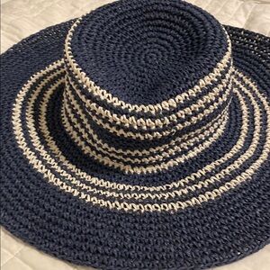 Stylish Navy and Cream Women's Hat